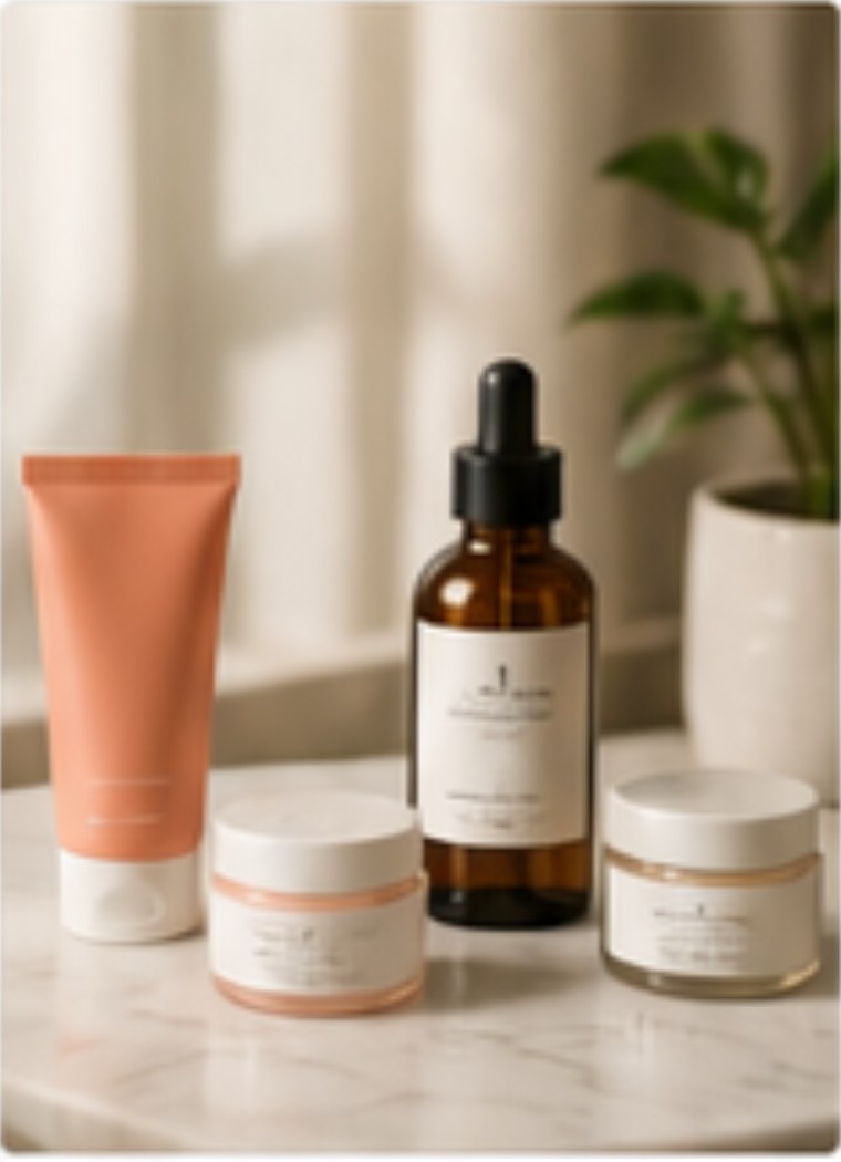 Simple skincare routine products